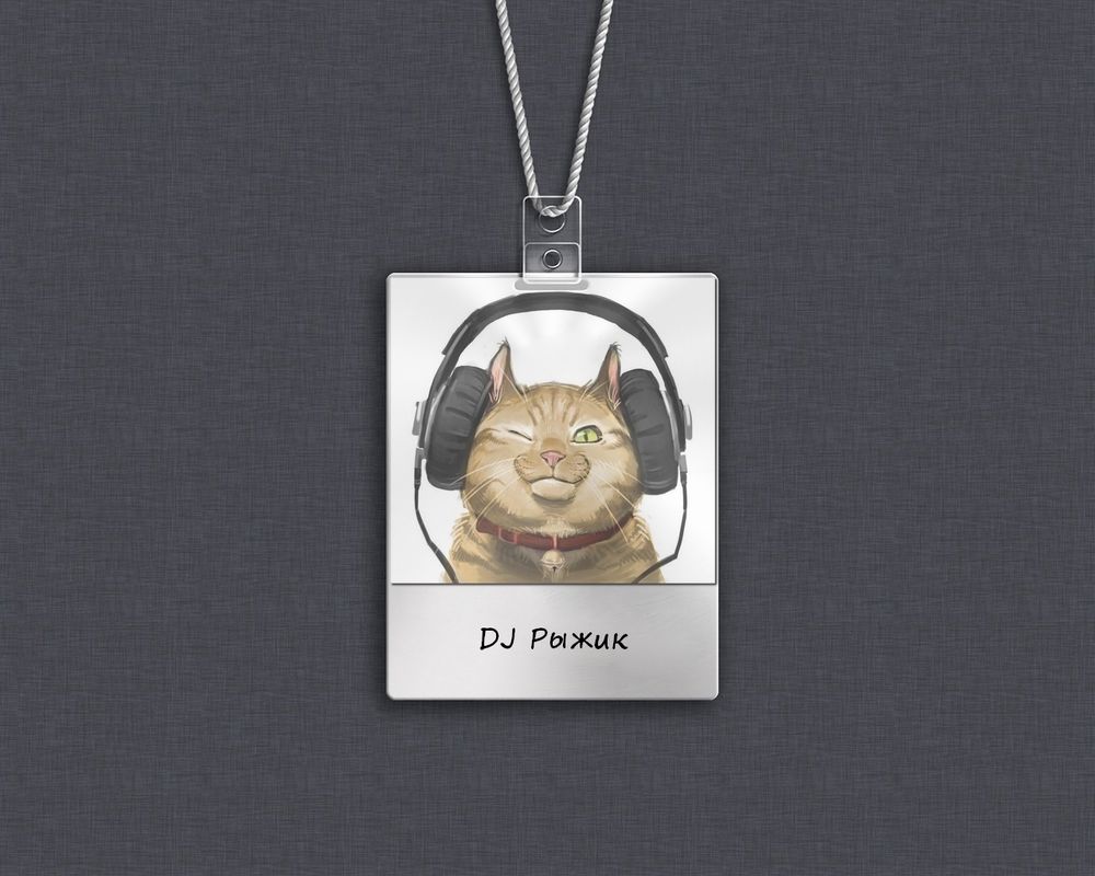 Обои для рабочего стола Кот в наушниках (DJ Рыжик)