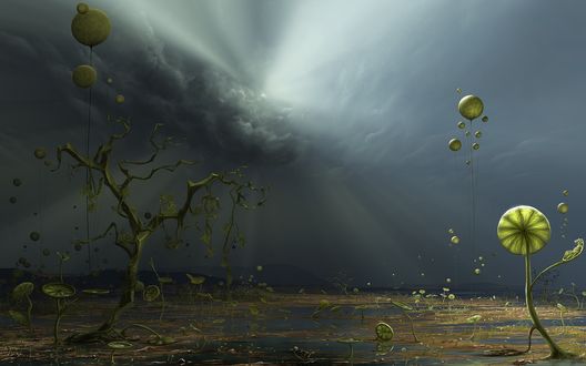 Обои на рабочий стол Странный пейзаж, лучше посмотрите, слова тут бессильны