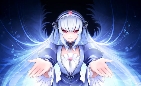 Обои на рабочий стол Suigintou / Суйгинто первая кукла из аниме Rozen Maiden / Розен Мэйден / Дева-роза