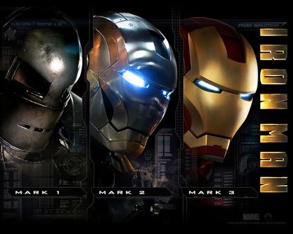 Обои на рабочий стол Виды брони Железного человека / Iron Man