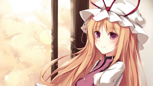 Обои на рабочий стол Yukari Yakumo / Юкари Якумо из серии компьютерных игр Тохо / Touhou Project