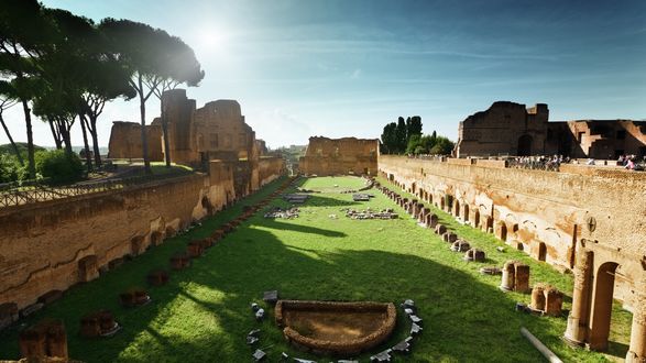 Обои на рабочий стол Руины стадиона Домус Августа / Domus Augustana, Рим / Rome