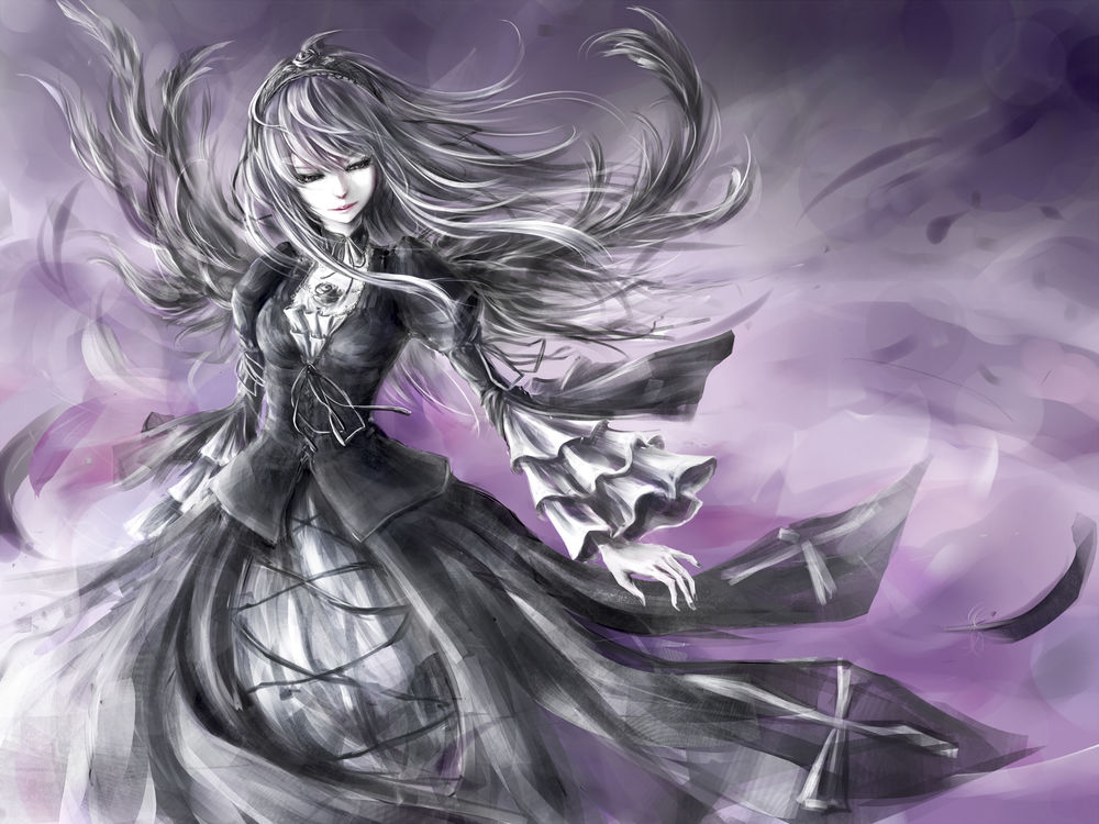Обои для рабочего стола Suigintou / Суйгинто первая кукла из аниме Rozen Maiden / Розен Мэйден / Дева - роза