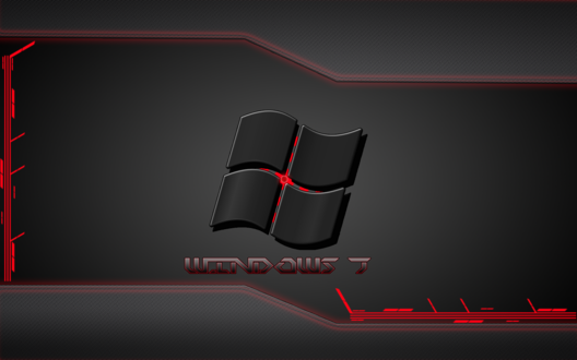 Обои на рабочий стол Windows 7 в красно-черных тонах
