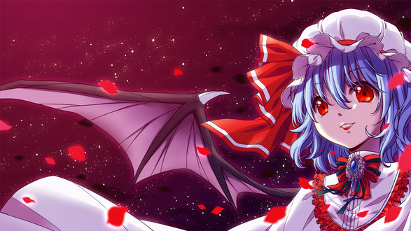 Обои на рабочий стол Remilia Scarlet / Ремилия Скарлет из серии компьютерных игр Тохо / Touhou Project (художник Yui (Daijun))