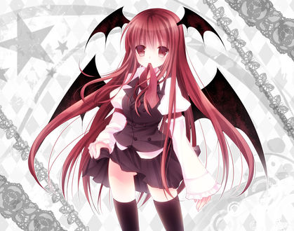 Обои на рабочий стол Koakuma / Коакума из серии компьютерных игр Тохо / Touhou Project (художник Mikazuki Sara)
