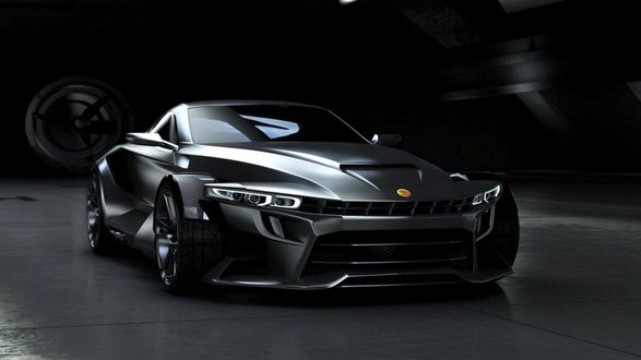 Обои на рабочий стол Автомобиль Aspid Invictus GT-21 / Аспид Инвиктус ДжиТи-21 черного цвета на черном фоне