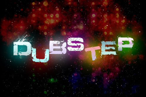 Обои на рабочий стол Надпись Dubstep / Дабстеп на фоне звезд