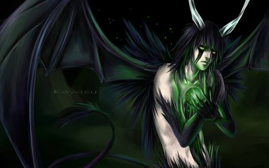 Обои на рабочий стол Улькиорра Сифер / Ulquiorra Cifer из аниме Блич / Bleach / автор Koyasu