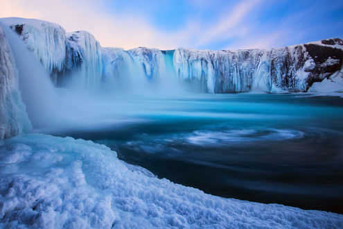 Обои на рабочий стол Водопад Годафосс, Исландия / Godafoss, Iceland