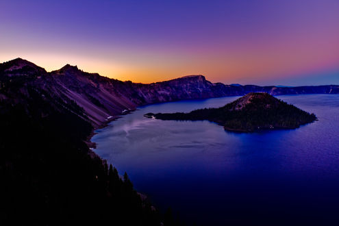 Обои на рабочий стол Вулкан Кратер Лейк, Орегон, США / Crater Lake, Oregon, USA