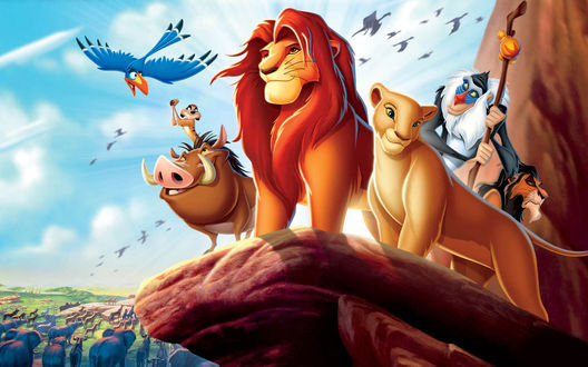 Обои на рабочий стол Все персонажи мультфильма Король Лев 1 / The Lion King 1