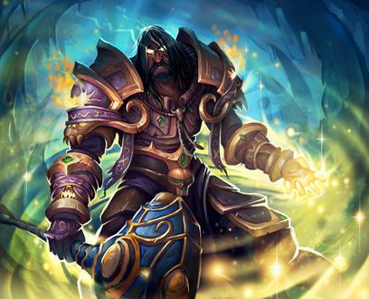 Обои на рабочий стол Дворф паладин / арт к игре world of warcraft