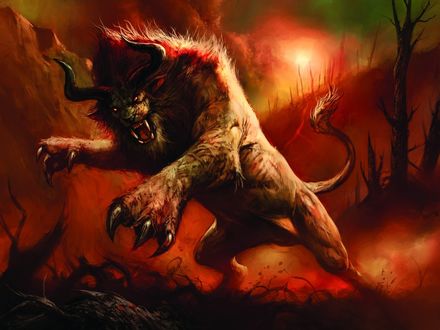 Обои на рабочий стол Друид в облике кошки злобно оскалился / арт к игре world of warcraft