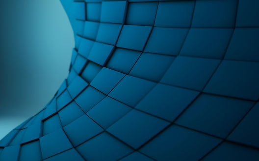 Обои на рабочий стол Синие кубы на голубом фоне