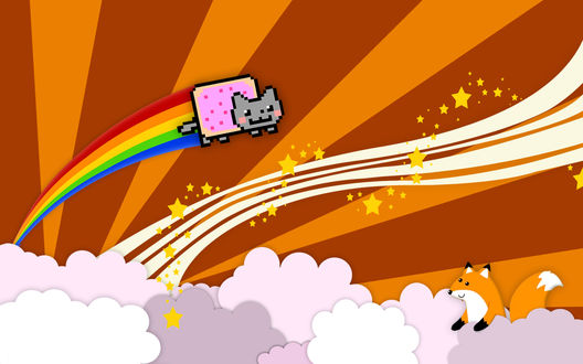 Обои на рабочий стол Видеоролик Нян-кэт / Nyan Cat