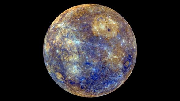 Обои на рабочий стол Меркурий / Mercury на фоне ночного неба