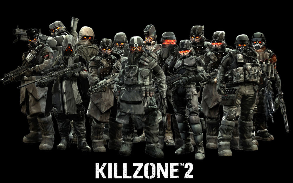 Обои для рабочего стола Отряд людей с оружием / арт к игре KillZone 2