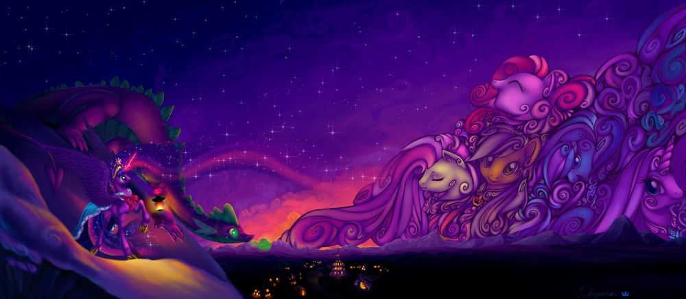 Обои для рабочего стола Фан арт к мультфильму Дружба это чудо / My Little Pony: Friendship Is Magic / автор sakuyamon