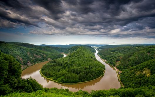 Обои на рабочий стол Река Саар, Германия / Saarland, Germany
