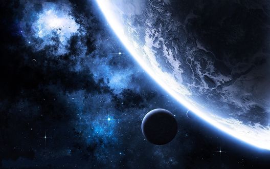 Обои на рабочий стол Космический пейзаж невероятной красоты