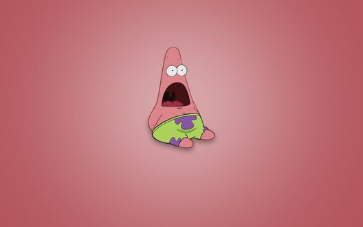 Обои на рабочий стол Удивленный Патрик Стар / Patrick Star из мультсериала Спанч Боб Квадратные Штаны / Sponge Bob Square Pants