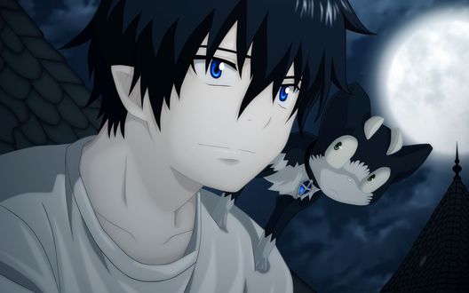 Обои на рабочий стол Рин Окумура / Rin Okumura из аниме Синий Экзорцист / Ao no Exorcist