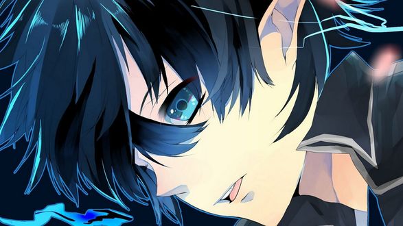 Обои на рабочий стол Рин Окумура / Rin Okumura склонил голову из аниме Синий Экзорцист / Ao No Exorcist