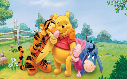 Обои на рабочий стол Винни-Пух /. Winnie-the-Pooh и его друзья на поляне