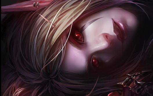 Обои на рабочий стол Сильвана Ветрокрылая / арт к игре World Of Warcraft / художник Chenbo