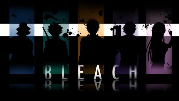 Обои на рабочий стол Силуэты персонажей аниме Блич / Bleach