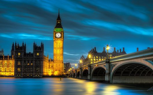 Обои на рабочий стол Вид на Биг - Бен, Лондон, Англия / Big - Ben, London, England