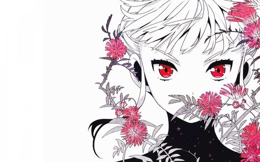 Обои на рабочий стол Мина Цепеш из аниме Dance in the Vampire Bund / Танец на набережной вампиров в окружение цветов
