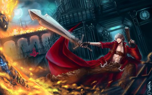 Dante - DMC 4 fanart--final version  Игровые арты, Фэнтези, Демоны