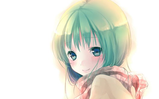 Обои на рабочий стол Улыбающаяся Vocaloid Hatsune Miku / Вокалоид Хатсуне Мику