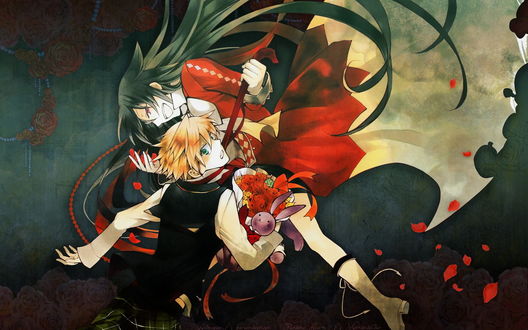Обои на рабочий стол Алиса и Оз Безариус / Alice and Oz Bezarius из аниме Сердца Пандоры / Pandora Hearts
