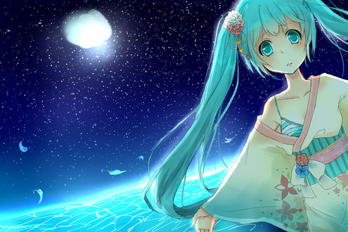 Обои на рабочий стол Vocaloid Hatsune Miku / Вокалоид Хатсуне Мику