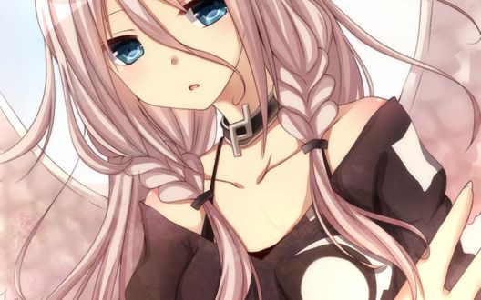 Обои на рабочий стол Vocaloid IA / Вокалоид Йа с крыльями за спиной