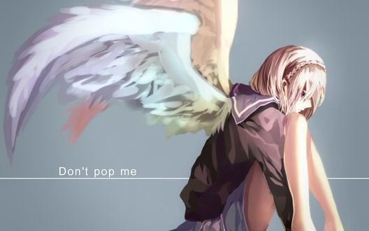 Обои на рабочий стол Vocaloid IA / Вокалоид Йа с ангельскими крыльями за спиной (Dont pop me)