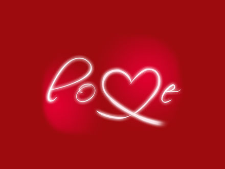 Обои на рабочий стол На красном фоне надпись love / любовь