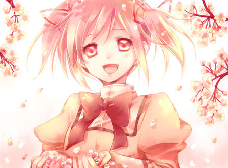 Обои на рабочий стол Канаме Мадока / Kaname Madoka Mahou Shoujo Madoka Magica / Девочка-волшебница Мадока Магика