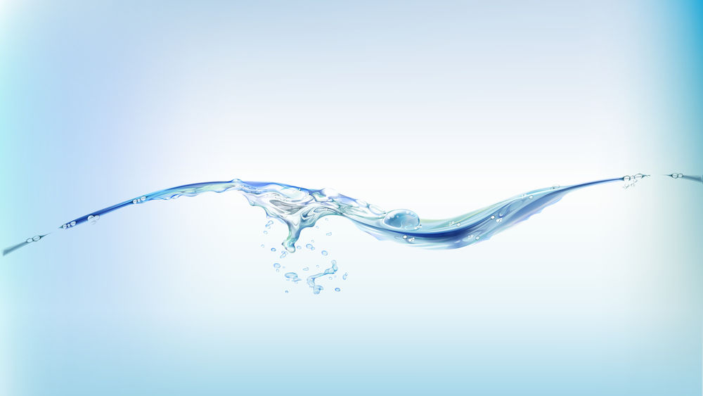 Обои для рабочего стола Капли воды на нежно - голубом фоне
