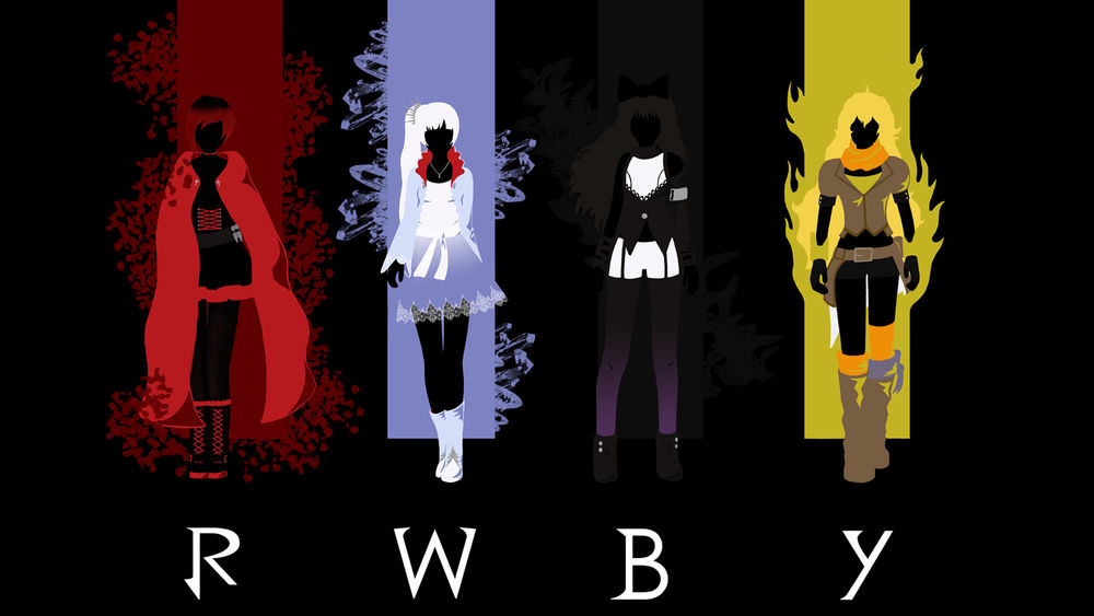 Обои для рабочего стола Девушки из аниме RWBY (Red, White, Black, Yellow)