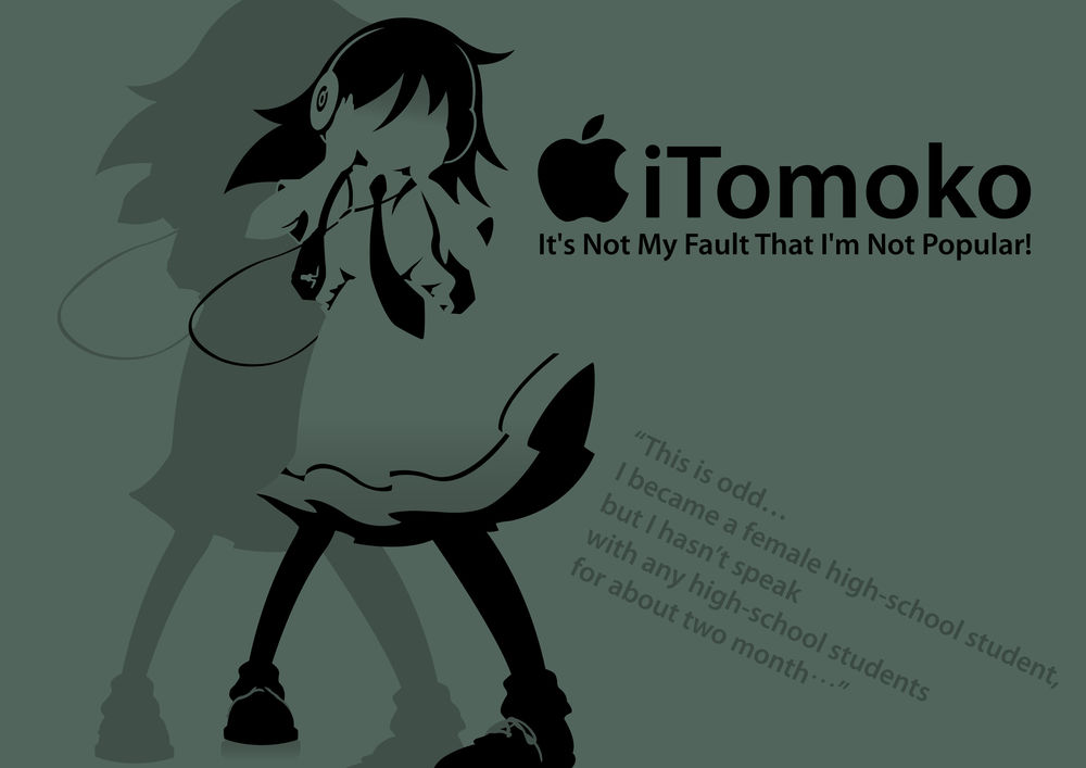 Обои для рабочего стола Томоко Куроки / Tomoko Kuroki из аниме Не моя вина, что я не популярна! / Watashi ga Motenai no wa Dou Kangaete mo Omaera ga Warui! (WataMote)