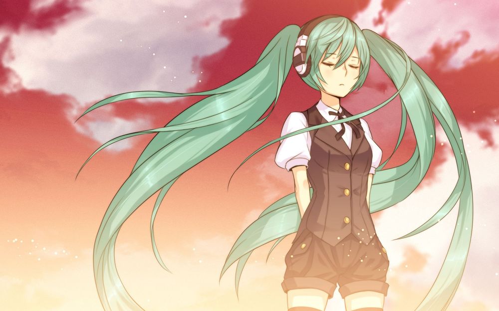 Обои для рабочего стола Vocaloid Hatsune Miku / Вокалоид Хатсуне Мику