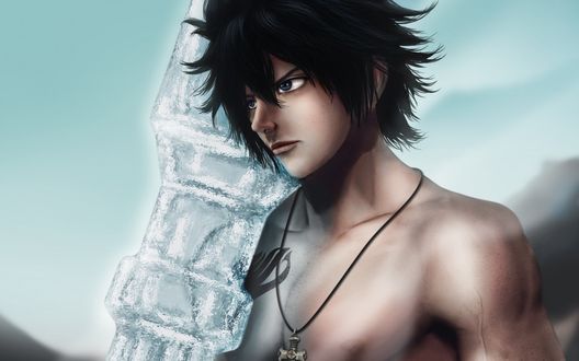 Обои на рабочий стол Грей Фуллбастер / Gray Fullbaster из аниме Хвост Феи / Fairy Tail