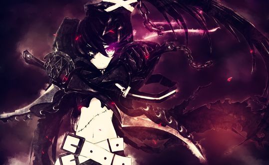 Обои на рабочий стол Мато Курой / Mato Kuroi из аниме Стрелок с Черной скалы / Black Rock Shooter