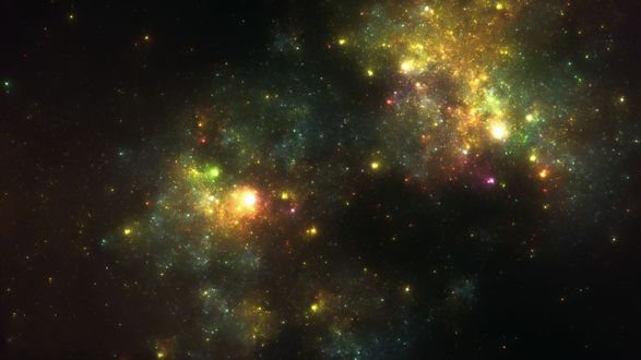 Обои на рабочий стол Разноцветные созвездия в космическом пространстве