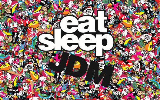 Обои на рабочий стол Множество разных персонажей и фигур (eat sleep JDM)