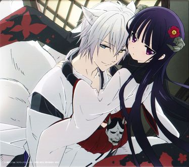 Обои на рабочий стол Shirakiin Ririchiyo / Ширакин Риричио и Miketsukami Soushi / Соши Микетсуками из аниме Лисья Секретная Служба / Inu x Boku Secret Service
